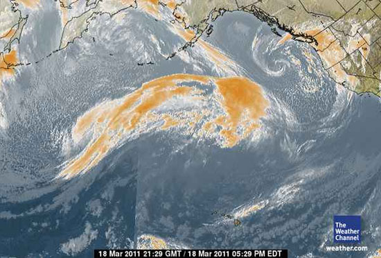 Massive storm in Pacific headed for U.S. West Coast, March 18, 2011