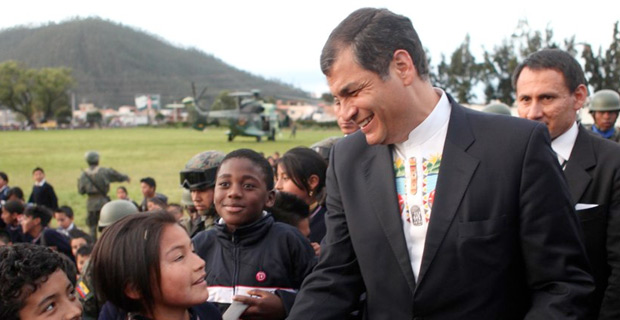 Ecaudorian President Rafael Correa, source Wikimedia commons