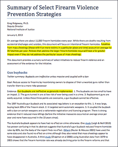 summary2 DOJ Memo: Outlaw and Confiscate All Guns