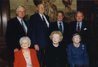 Billionaires for Population Control: Bill Gates, Sr. (2nd from left), co-chair of the Bill and Melinda Gates Foundation and father of the Microsoft founder, is pictured next to Ted Turner, George Soros and David Rockefeller who've all heavily donated to depopulation efforts.