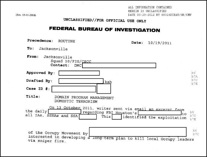 This document was obtained through a Freedom of Information Act request filed by the Partnership for Civil Justice Fund. Click on image to see enlargement.