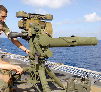 BGM-71 tube-launched, optically tracked, wire-guided missile weapons system. Photo: U.S. Navy