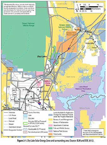 Dry Lake Solar Energy Zone and surrounding area (Click to enlarge.)