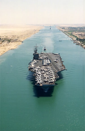 The Suez Canal Workers Stage Sit-in as U.S. Warships Dispatched