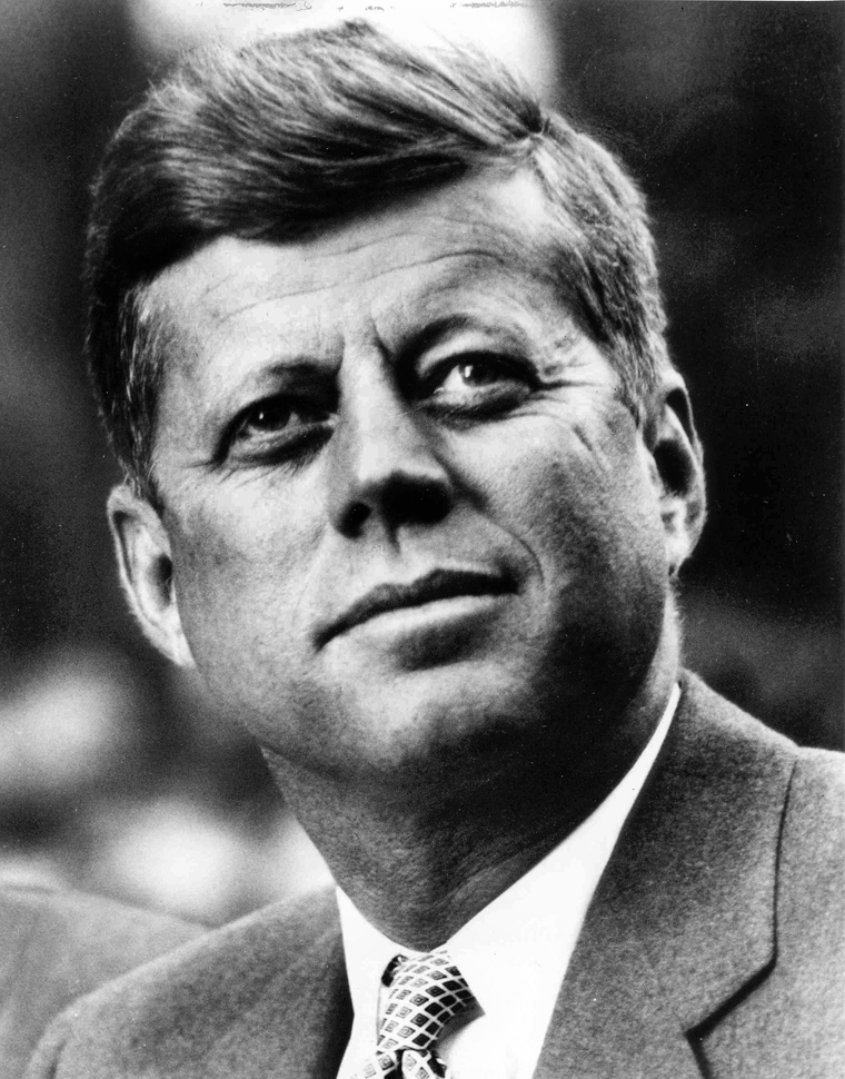 President John Fitzgerald Kennedy, 1961-1963. Portrait distributed by the White House. Please credit "John Fitzgerald Kennedy Library, Boston" for the image.